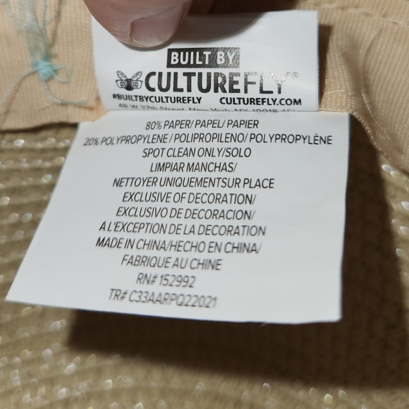 The Girlfriend Hat Wide Brim Hat Stripe Braided Hat Band Baby Blue Natural Paper - Picture 6 of 8